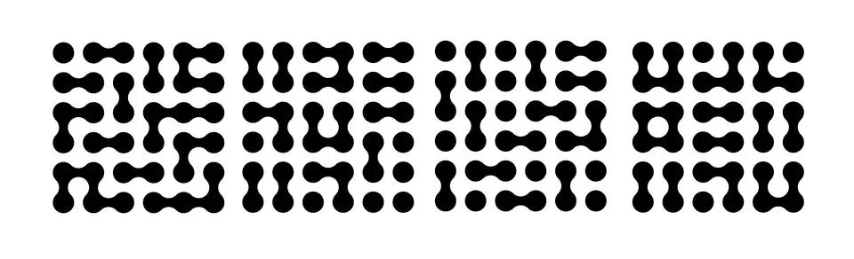 Circle fluid transition logo. Integration abstract symbol. Circles pattern point Stock Illustration
