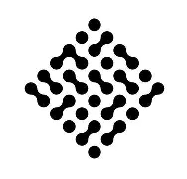 Circle fluid transition logo. Integration abstract symbol. Circles pattern point Stock Illustration