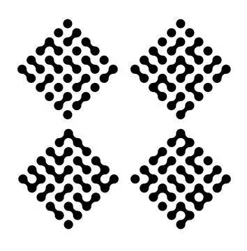 Circle fluid transition logo. Integration abstract symbol. Circles pattern point Stock Illustration