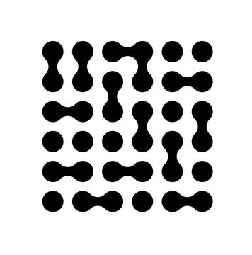 Circle fluid transition logo. Integration abstract symbol. Circles pattern point Stockillustratie