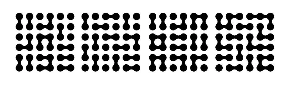 Circle fluid transition logo. Integration abstract symbol. Circles pattern point Stock Illustration