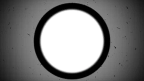 Circle focus frame overlay animation with stop motion film grain noise. Video stock 330898786