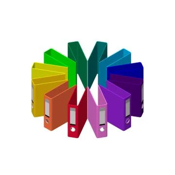 Circle from folders.Vector illustration.Isometric view. 스톡 일러스트