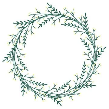 Circle foliage frame vector illustration Stock Illustration