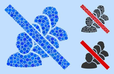 Circle Forbidden People Queue Icon Mosaic Ilustração Stock