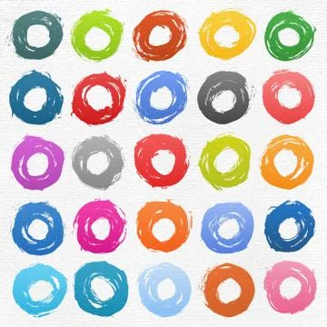 Circle form color brush stroke on white 스톡 일러스트