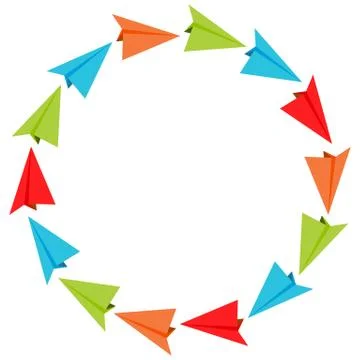 Circle Formation Paper Planes Stock Illustration