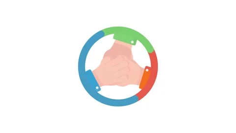 A circle formed by two hands holding each other, representing togetherness .. Stock Footage 332199056
