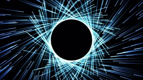 Circle Forming Particle Beams Animation - Blue Stock Footage 74098588