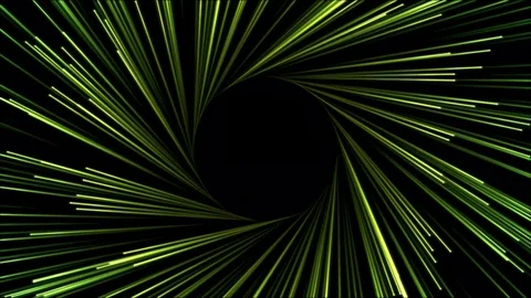 Circle Forming Particle Beams Animation - Green Yellow Stock Footage 74100880