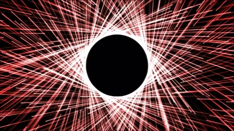 Circle Forming Particle Beams Animation - Red Video stock 74100926