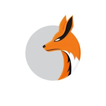 Circle Fox Logo Symbol Stock Illustration
