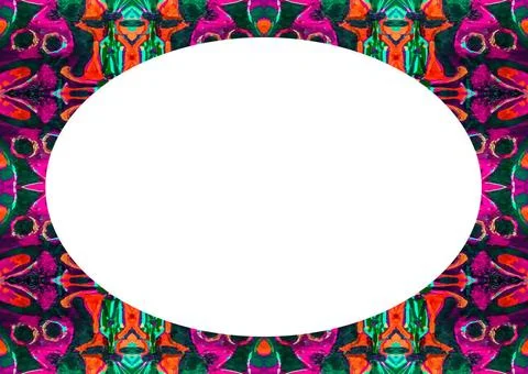 Circle Frame Background with Decorated Borders White circle frame backgrou... 写真素材