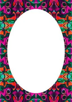 Circle Frame Background with Decorated Borders White circle frame backgrou... 写真素材