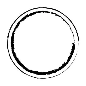 Circle frame border background shape template for decorative grunge doodle .. Stock Illustration