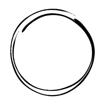 Circle frame border grunge background shape template for decorative doodle .. Stock Illustration