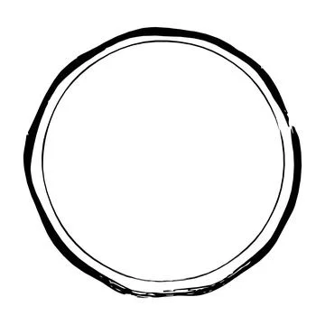 Circle frame border grunge background shape template for decorative doodle .. Stock Illustration