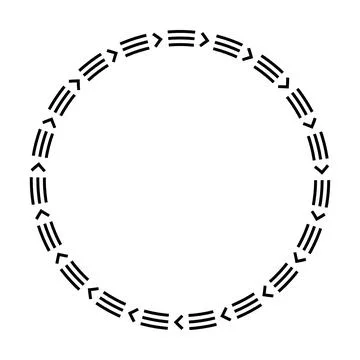 Circle frame border round design shape icon for decorative vintage doodle Stock Illustration