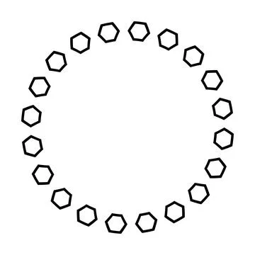 Circle frame border round design shape icon for decorative vintage doodle e.. Stock Illustration