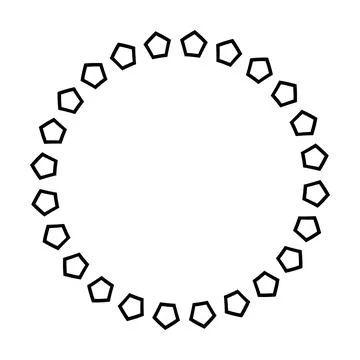 Circle frame border round design shape icon for decorative vintage doodle e.. Stock Illustration