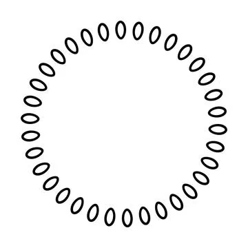 Circle frame border round design shape icon for decorative vintage doodle e.. Stock Illustration