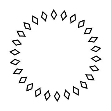 Circle frame border round design shape icon for decorative vintage doodle e.. Illustrazione stock