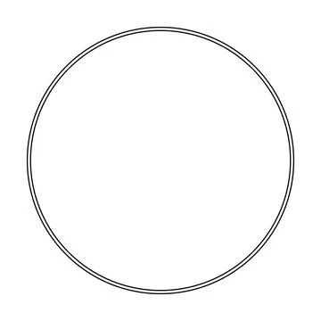 Circle frame border shape icon for decorative vintage doodle element for de.. Stock Illustration