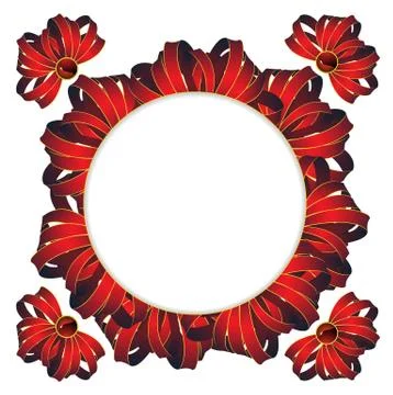 Circle frame with  bows Stock Illustration