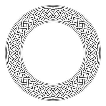 Circle frame with cable knit or braid pattern Stock Illustration