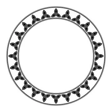 Circle frame with Celtic triquetra pattern, emblem of the Holy Trinity Stock Illustration