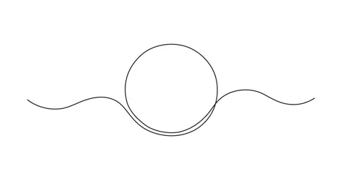 Circle frame continuous one line drawing illustration animated. Border freehand  Stock Footage 294719011