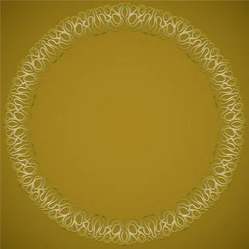 Circle frame with filigree patterns, luxurious art deco design. Golden filigree Stock Illustration