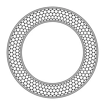 Circle frame with graphene pattern, a seamless honeycomb lattice 스톡 일러스트
