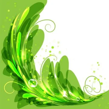 Circle frame with green leaves Stock Illustration