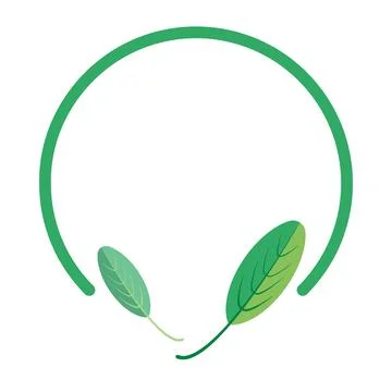 Circle frame with green leaves. Vector design element. Stock Illustration