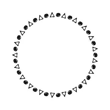 Circle frame, hand draw sketch doodle at white Stock Illustration