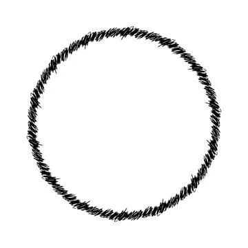 Circle frame, hand draw sketch doodle at white Stock Illustration