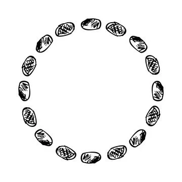Circle frame, hand draw sketch doodle at white Stock Illustration