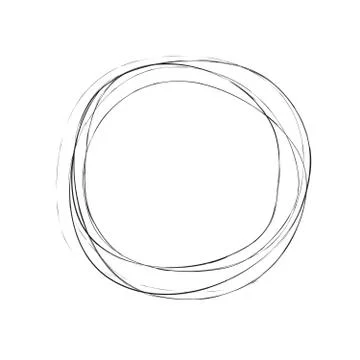 Circle frame hand drawn scribbles. Vector chalk illustration Stock Illustration