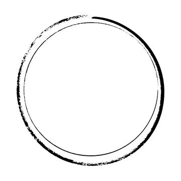 Circle frame icon, grunge element border background shape template for deco.. Stock Illustration