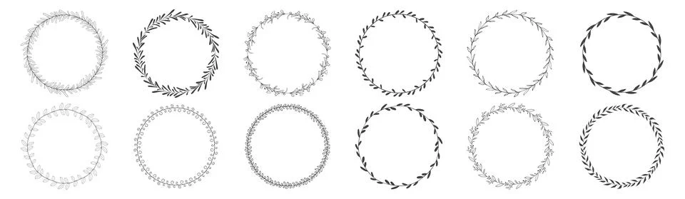 Circle frame leaf wreath Stock Illustration
