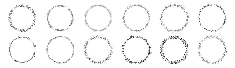Circle frame leaf wreath Stock Illustration