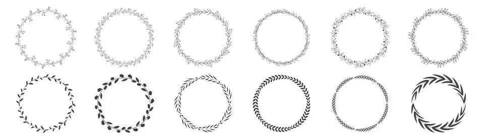 Circle frame leaf wreath Stock Illustration
