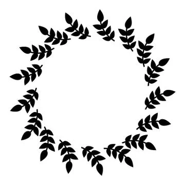Circle Frame from Leaves. Wedding decorations, invitations. Vector illustration. Stock Illustration