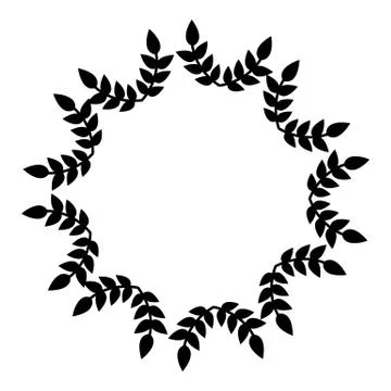 Circle Frame from Leaves. Wedding decorations, invitations. Vector illustration. Stock Illustration