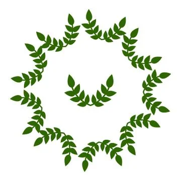 Circle Frame from Leaves. Wedding decorations, invitations. Vector illustration. Stock Illustration