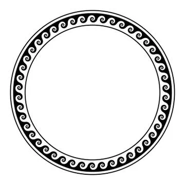 Circle frame, made with a running dog pattern 库存插图
