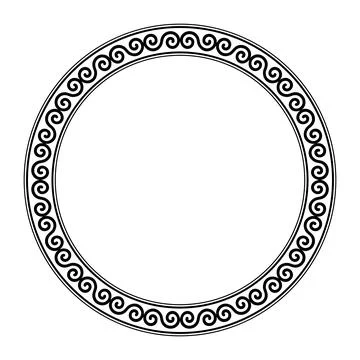 Circle frame, with meander made of a Celtic double spiral pattern Stock Illustration