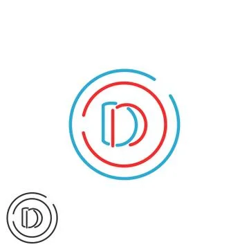 Circle frame monogram logo DD letters, simple combination two D letter, hipst Stock Illustration