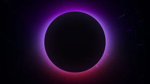 Circle frame with motion gradient on black background with stars. Fluid vivid Stock Footage 242513808